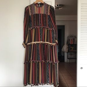 Zara Striped Pom Pom Dress